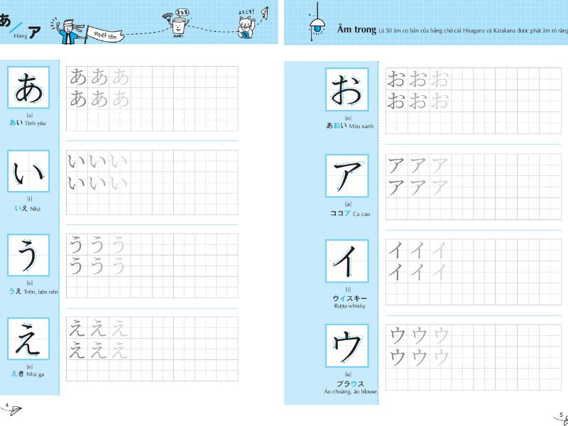 Học bảng chữ cái tiếng Nhật Bản bằng phương pháp tập viết